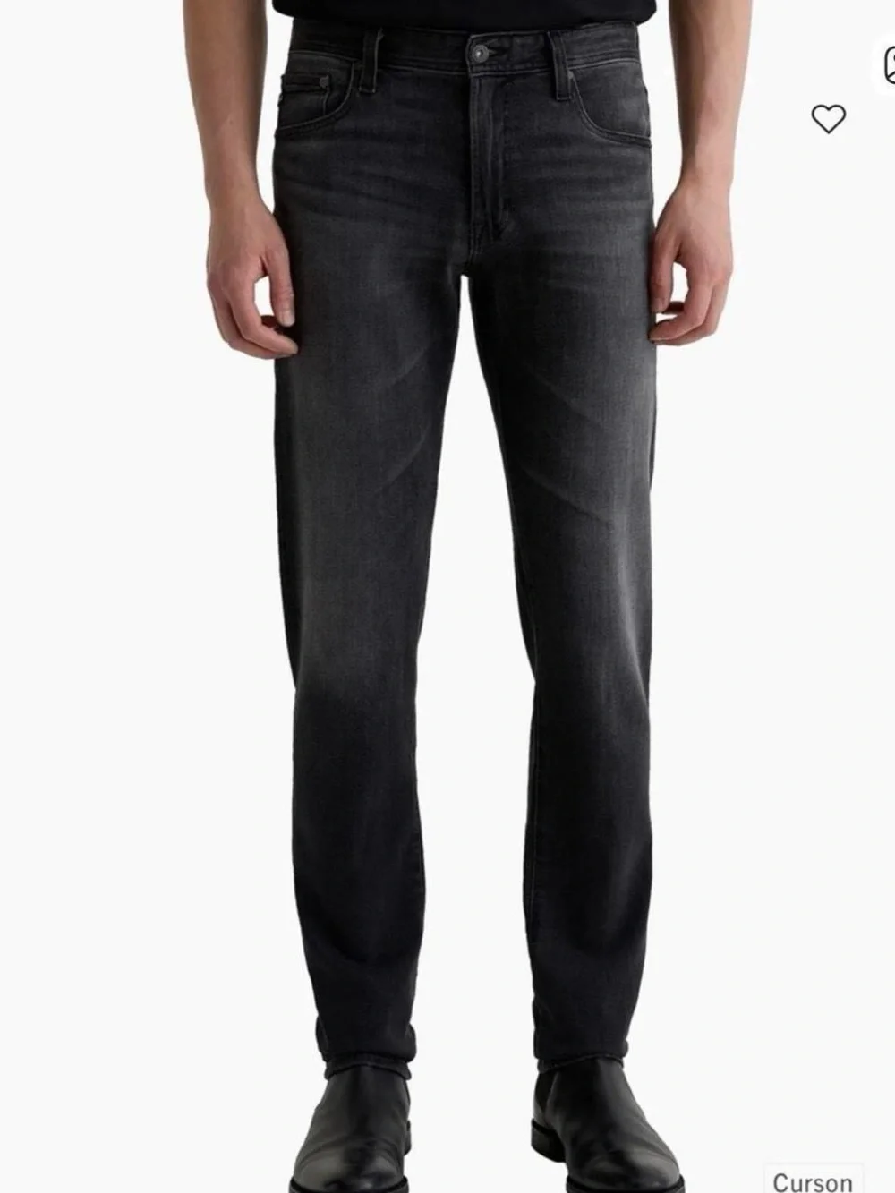 Slim Black Men's Jeans with Subtle Fade